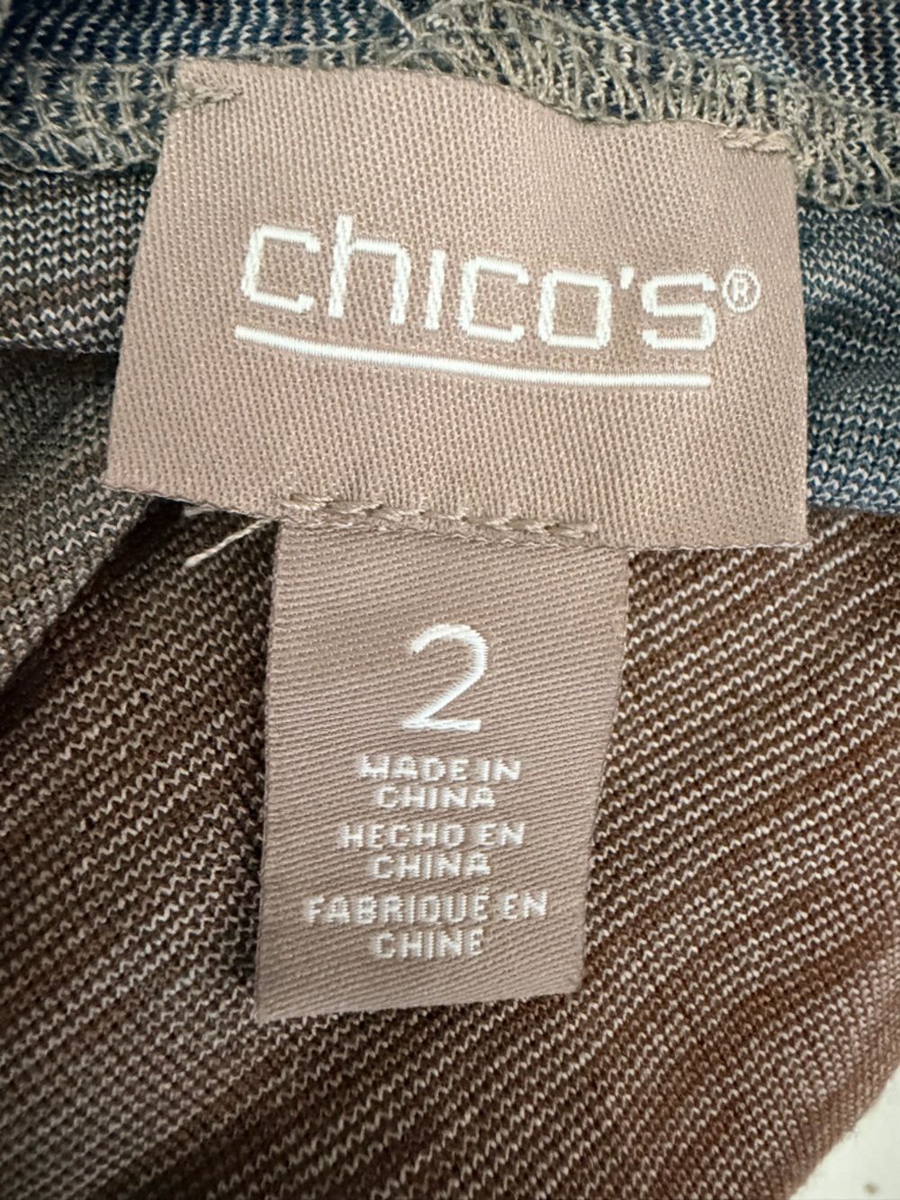 Chico's Multi-Colored Draped Open-Front Cardigan - Picture 6 of 7